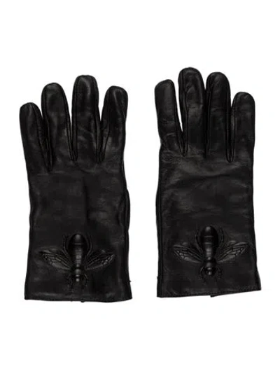 Pre-owned Gucci Black Lambskin Gloves