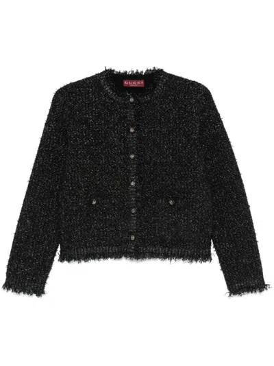 GUCCI BLACK LAME CARDIGAN