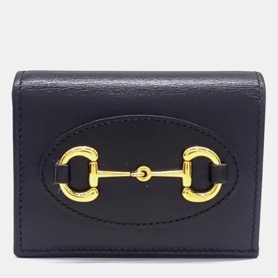 Pre-owned Gucci Black Leather 1955 Horsebit Wallet