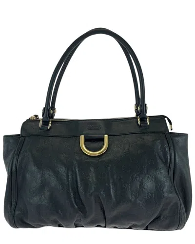 Gucci Black Leather Abby Tote Shoulder Bag