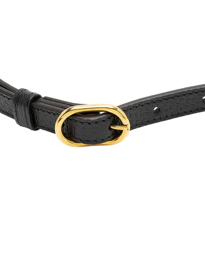 Pre-owned Gucci Black Leather Adjustable Shoulder Strap (authentic Pre-loved)