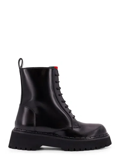GUCCI BLACK LEATHER ANKLE BOOTS