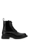 Gucci Leather Ankle Boots Chunky Sole Pull Tab In Black
