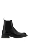 Gucci Leather Ankle Boots Block Heel Pull Tab In Multi
