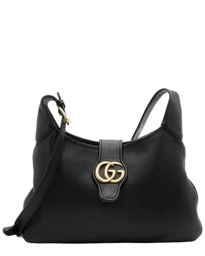 Gucci Black Leather Aphrodite Medium Shoulder Bag (authentic Pre-loved)