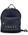 Gucci Black Leather Backpack (authentic Pre-loved) In Blue