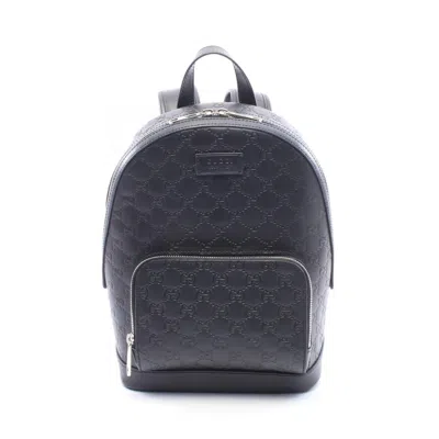 Pre-owned Gucci Black Leather Backpack Handbag ()