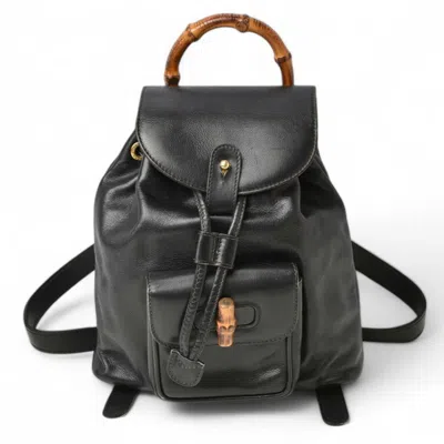 Pre-owned Gucci Black Leather Backpack ()