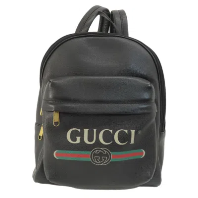 Pre-owned Gucci Black Leather Backpack ()