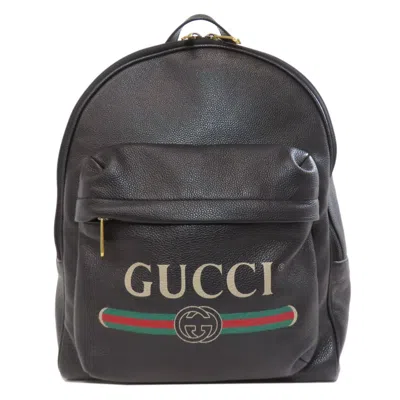 Pre-owned Gucci Black Leather Backpack ()