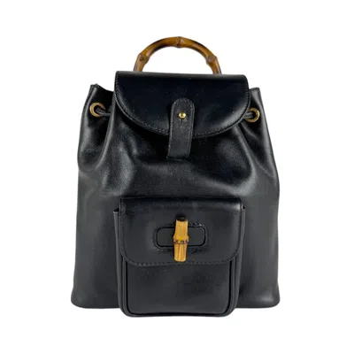 Pre-owned Gucci Black Leather Backpack ()