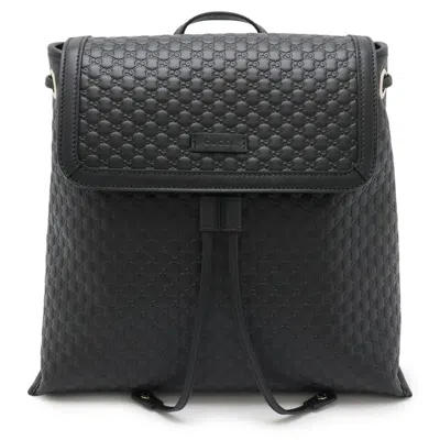 Pre-owned Gucci Black Leather Backpack ()