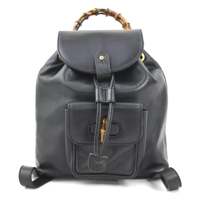 Pre-owned Gucci Black Leather Backpack ()