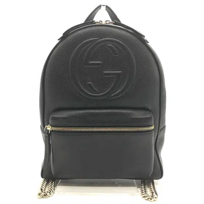 Pre-owned Gucci Black Leather Backpack ()