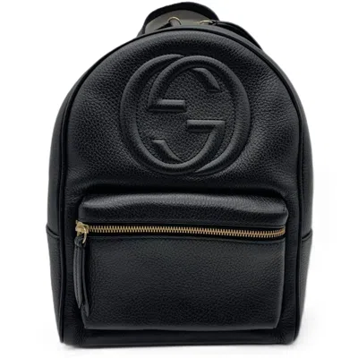 Pre-owned Gucci Black Leather Backpack ()