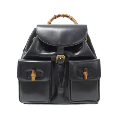 Pre-owned Gucci Black Leather Backpack ()