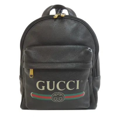 Pre-owned Gucci Black Leather Backpack ()