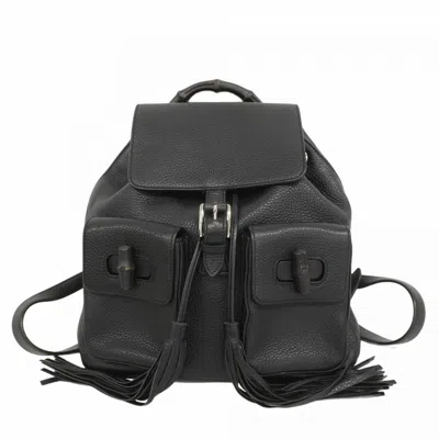 Pre-owned Gucci Black Leather Backpack ()