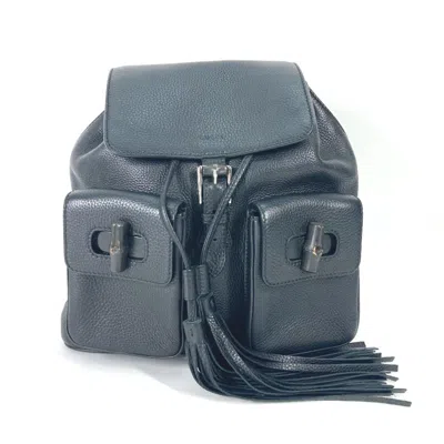 Pre-owned Gucci Black Leather Backpack ()
