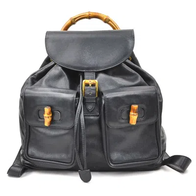 Pre-owned Gucci Black Leather Backpack ()