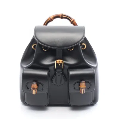 Pre-owned Gucci Black Leather Backpack ()