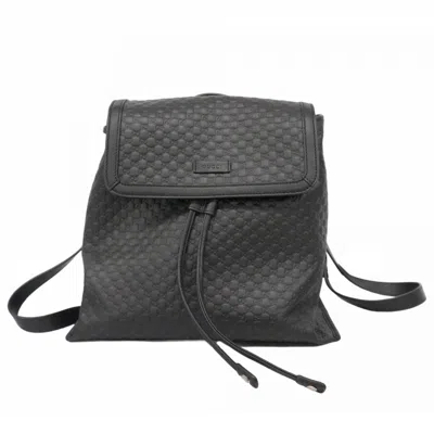 Pre-owned Gucci Black Leather Backpack ()