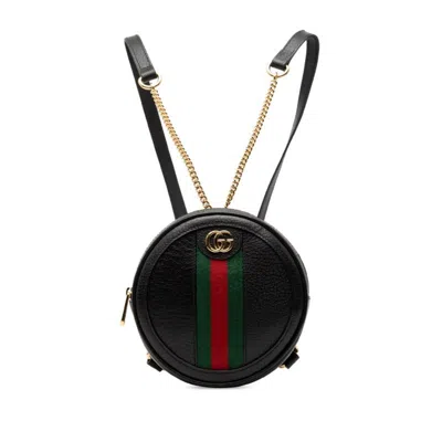 Pre-owned Gucci Black Leather Backpack ()