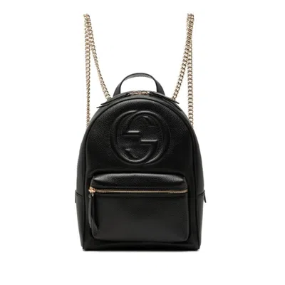 Pre-owned Gucci Black Leather Backpack ()