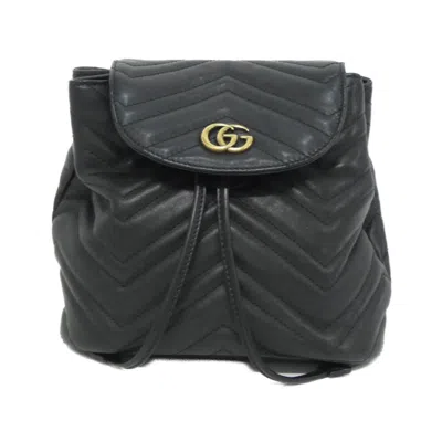 Pre-owned Gucci Black Leather Backpack ()