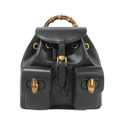 Pre-owned Gucci Black Leather Backpack ()