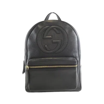 Pre-owned Gucci Black Leather Backpack ()