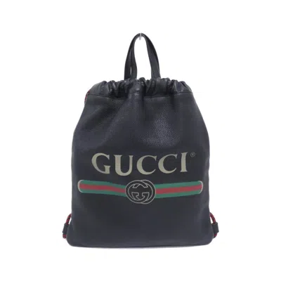 Pre-owned Gucci Black Leather Backpack ()