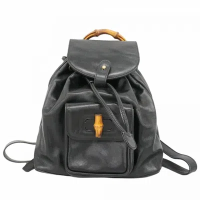 Pre-owned Gucci Black Leather Backpack ()