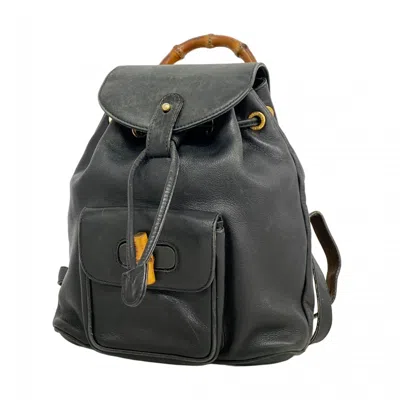Pre-owned Gucci Black Leather Backpack ()