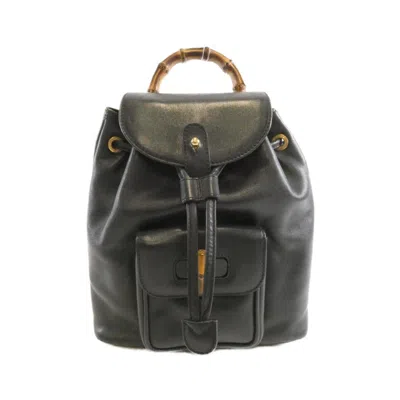 Pre-owned Gucci Black Leather Backpack ()