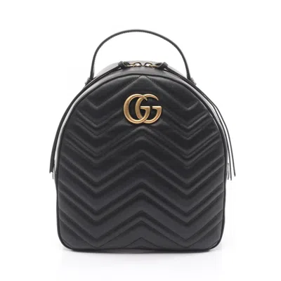 Pre-owned Gucci Black Leather Backpack ()