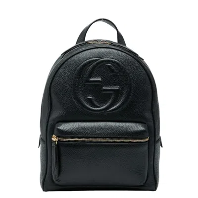 Pre-owned Gucci Black Leather Backpack ()