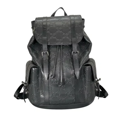 Pre-owned Gucci Black Leather Backpack ()