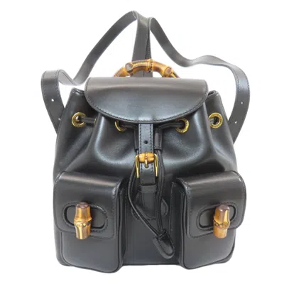 Pre-owned Gucci Black Leather Backpack ()