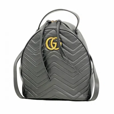 Pre-owned Gucci Black Leather Backpack ()