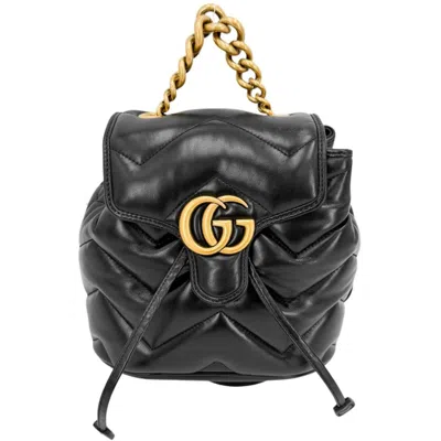 Pre-owned Gucci Black Leather Backpack ()