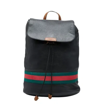 Pre-owned Gucci Black Leather Backpack ()