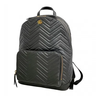 Pre-owned Gucci Black Leather Backpack ()