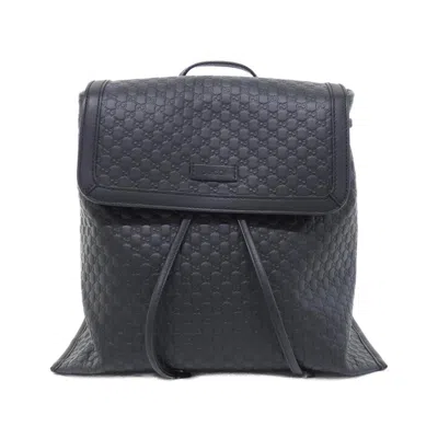 Pre-owned Gucci Black Leather Backpack ()