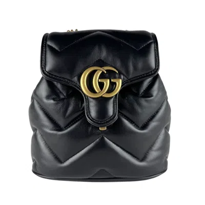 Pre-owned Gucci Black Leather Backpack ()