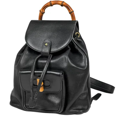 Pre-owned Gucci Black Leather Backpack ()