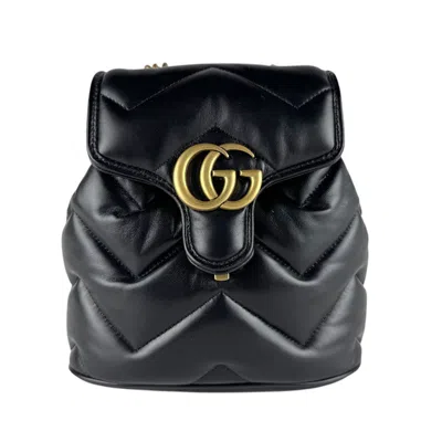 Pre-owned Gucci Black Leather Backpack ()