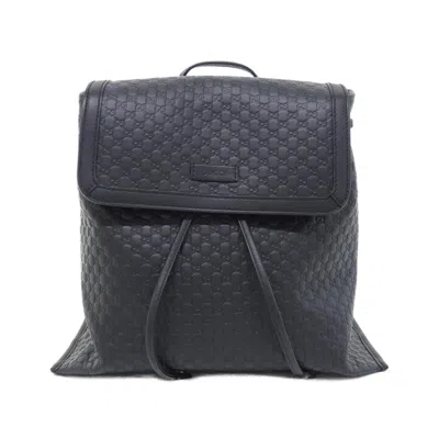 Pre-owned Gucci Black Leather Backpack ()