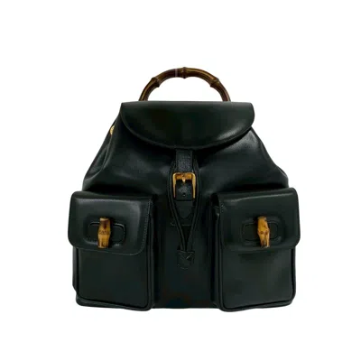 Pre-owned Gucci Black Leather Backpack ()
