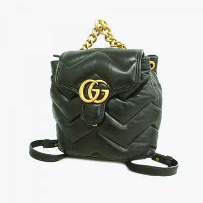 Pre-owned Gucci Black Leather Backpack ()